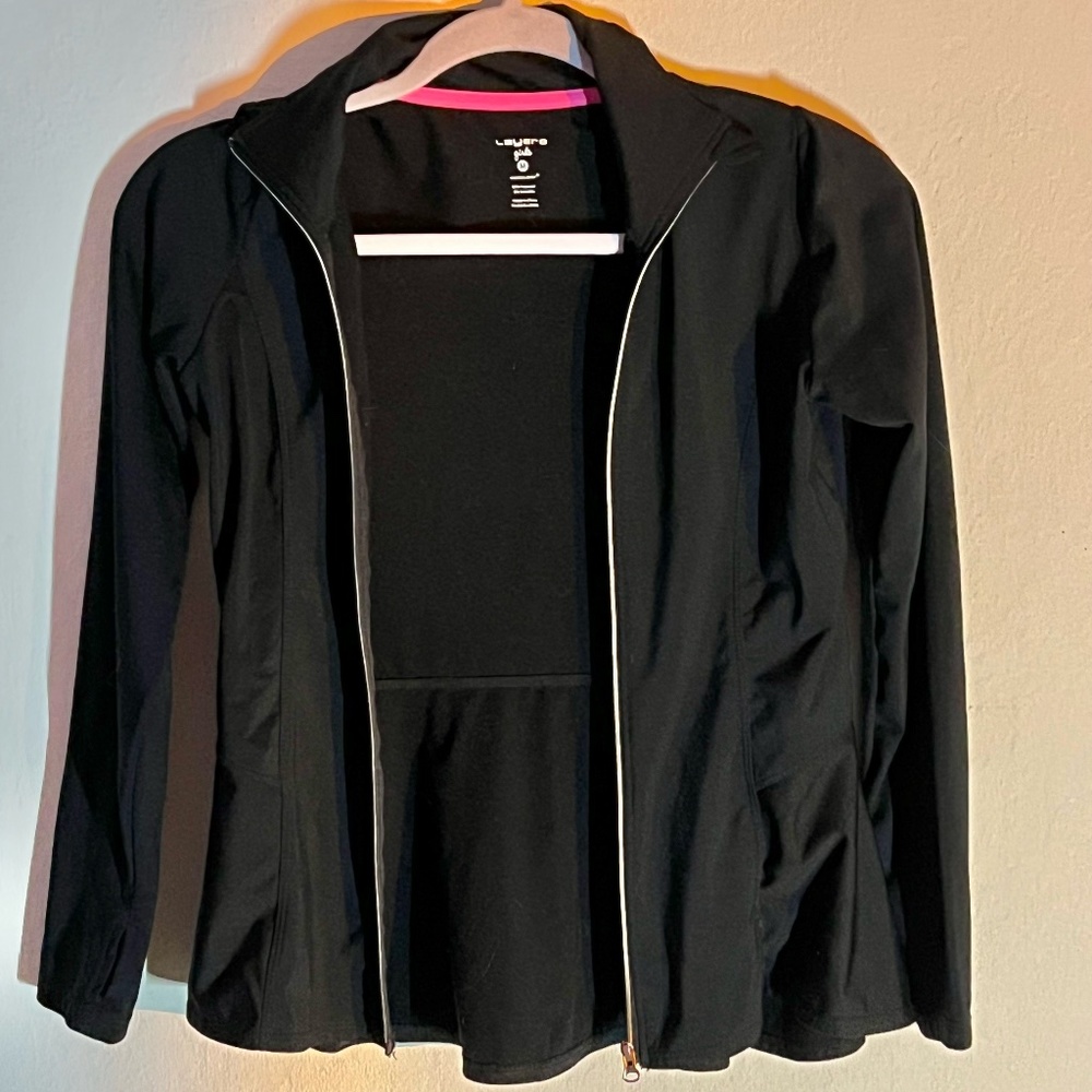 Layer 8 Girls Black Active Wear Outerwear Long Sleeve Top Jacket